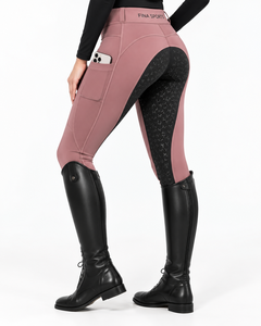 Pantalones de equitación unisex Fina Sports de cintura media y longitud completa con bolsillos con agarre, transpirables, de licra/poliéster y forro polar. - Product Image 3