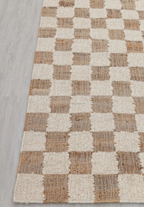 Tapis ethnique en jute avec motif tribal géométrique aztèque 5x8 tapis en fibre naturelle exportation inde ferme coureur de jute - Product Image 4