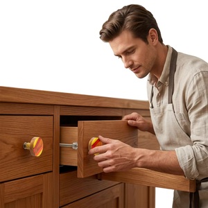 Modern Resin Wood Cabinet Knob Eco-Friendly Resin Inlay Handle for Kitchen Home Office Furniture Durable Design Multi-Function - Product Image 2