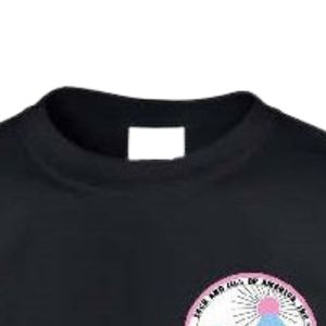 เสื้อยืดคอกลมแขนสั้นสีดำสำหรับวัยรุ่นพร้อมดีไซน์กราฟิกไวนิลขนาดเล็กสำหรับใส่ไปโรงเรียนทุกวัน เสื้อผ้าสตรีทแวร์ที่สวมใส่สบาย - Product Image 2