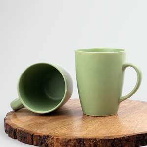 Service à thé en céramique et terre cuite 350 ml, design moderne et luxueux, écologique, durable, pièce unique, cadeau de bureau tendance, finition mate, vert - Product Image 3