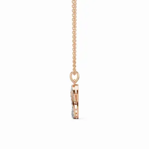 Collier pendentif lettre P en diamant de laboratoire, chaîne à maillons, 16 pièces, or rose 18 carats, bijoux de fiançailles pour femmes, pour les acheteurs en gros - Product Image 3