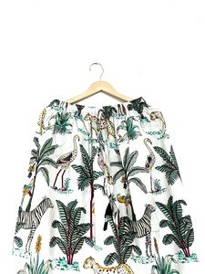 Falda larga de algodón hecha a mano con diseño de tigre para mujeres indias - Product Image 2