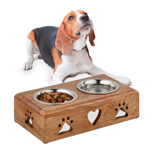 Wholesale Acacia Wooden Dog Bowl Stand Pet Dog Bowl Pet <b>Feeder</b> for Food and Water from Vietnam - Product Image 4