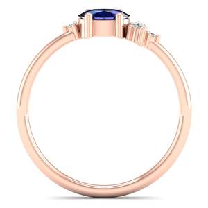 Anillo de Zafiro Azul de Corte Ovalado de 0.5 Quilates, Precio de Fábrica al por Mayor REYES, Plata de Ley 925, Moissanita, Joyería Fina de Compromiso - Product Image 4