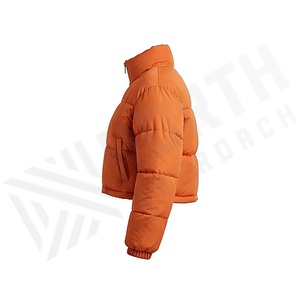 Hooded Quilted Waterproof <b>Bubble</b> Jacket Black Full Sleeve Winter Windproof Cotton Shell Knitted Fabric Polyester Filling Stand - Product Image 3