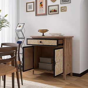 Mobiletto Vintage Retrò con Cassetti, Credenza da Terra, Consolle per Ingresso e Soggiorno, Armadietti con Ante - Product Image 6