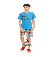Conjuntos de 2 Piezas de Camiseta y Pantalones Cortos Casuales de Algodón Orgánico 100% para Niños, Ropa de Verano para Bebés, Transpirable, Venta al Por Mayor OEM