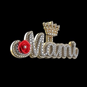 Collier pendentif élégant « Mami » avec moissanite 3,00 carats, plaqué or 14 carats – Un cadeau d'amour pour maman, pendentif diamant taille ronde - Product Image 4