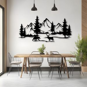 Décoration murale exquise en fonte de fer style Art Déco, cerf découpé au laser, animal de la forêt, décoration de Noël pour la maison, artisanat suspendu - Product Image 5