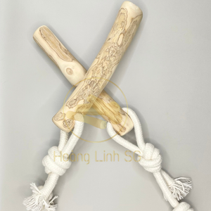 HOANGLINH SG Kimy-Juguetes interactivos para perros Remolcadores en forma de hueso de madera de café con cuerda de plástico diseñados en Vietnam - Product Image 2