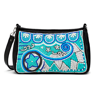 Sac fourre-tout promotionnel artisanal de luxe indien fait main, forme baguette, perles de verre multicolores, décontracté et durable - Product Image 2
