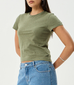 Camiseta Corta para Mujer, de Secado Rápido, Transpirable, Ajustada, de Manga Corta, para Gimnasio y Deporte, con Logotipo Personalizado, Fabricante - Product Image 5