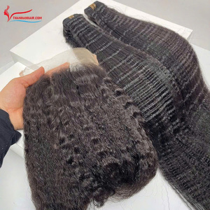 Good Hair Super Double Drawn VirginHair Yaki (Kinky) Extensiones de trama recta Sin mezcla Sin desprendimiento Listo para enviar - Product Image 5