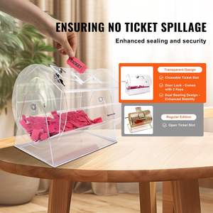 Tambor de rifa de acrílico profesional, 2 teclas, Lotería transparente, jaula de dibujo giratoria, 10000 entradas, juego, suministros para eventos, modelo - Product Image 4