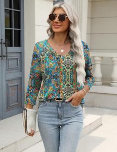 Blusas de Manga Larga para Mujer, Camisetas Casuales con Cuello en V, Camisetas Básicas Suaves, Blusas de Trabajo - Product Image 2