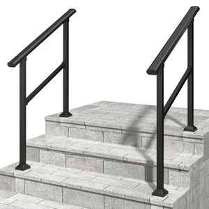 ราวจับสำหรับขึ้นบันไดกลางแจ้งแบบ 2 ชิ้น สำหรับบันได 2-3 ขั้น - Product Image 1