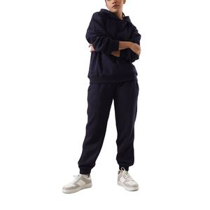 Conjunto Deportivo de 2 Piezas para Mujer, Sudadera con Capucha de Forro Polar y Pantalones Deportivos, Color Sólido, Corte Holgado Informal, para Todas las Temporadas - Product Image 1