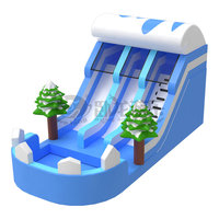 Toboggan aquatique gonflable en PVC à usage commercial, toboggan pour enfants avec piscine pour location événementielle