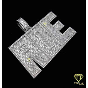 Custom <b>Initial</b> Letter Pendant Lab Grown Diamond 925 Sterling <b>Silver</b> Brilliant Cut Iced Hip Hop <b>Necklace</b> Rhodium Gold Luxury Gift - Product Image 3