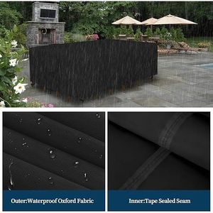 Funda Impermeable para Muebles de Patio, Rectangular, Anti-UV, para Mesa y Sillas de Comedor, Fácil de Colocar, Seccional, para Uso en Interiores - Product Image 2