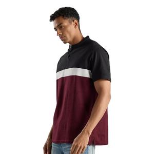 Polos de manga corta al por mayor de bajo precio de venta caliente, camiseta de bloque de color impresa personalizada de tela suave de verano para hombre en blanco de talla grande - Product Image 5