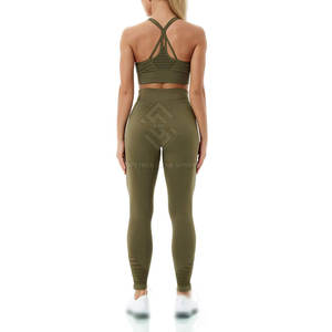 Conjunto de Yoga de 2 Piezas para Mujer, de Alta Calidad, Sólido, Sin Costuras, Transpirable, Ecológico, Ropa Deportiva para Gimnasio y Fitness con Cintura Elástica - Product Image 5