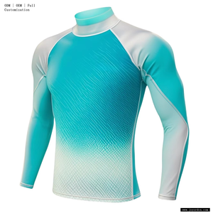 Chemise de protection solaire UV personnalisée pour la plage, le surf et la natation, respirante, UPF50, manches longues, pour hommes - Product Image 2