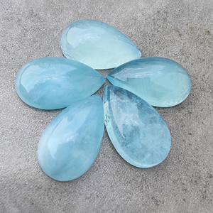 พลอยทรงหยดน้ำตาสีขาวขุ่นธรรมชาติอัญมณีหลวมปรับเทียบแล้วหินหลังแบนสำหรับทำเครื่องประดับ - Product Image 6