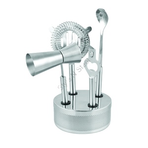 ชุดเครื่องมือบาร์5ชิ้นพรีเมี่ยมสแตนเลสแกะสลักภายนอกและดีไซน์คลาสสิกอย่างมีสไตล์ - Product Image 1