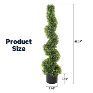 2pcs 115cm Green Spiral Boxwood PVC <b>Artificial</b> <b>Tree</b> Premium Quality Outdoor Decorative Item - Product Image 3