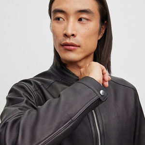 Chaqueta de Cuero y Lona para Hombre, Diseño Moderno y Cómodo 2026, Cuello Alto de Piel de Oveja, Alta Calidad, Mangas Completas - Product Image 5