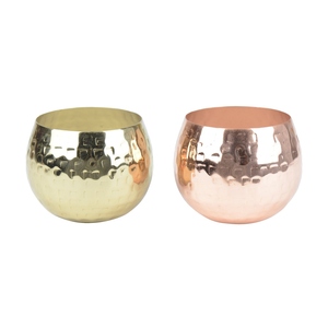 New design hammered Scented candle 2 <b>pc</b> <b>set</b> metal jar candle gold copper plated candle luxury scented candles jar for customized - Product Image 1