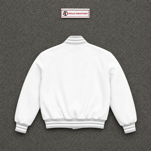 CASUAL STREETWEAR CLOTHING <b>WHITE</b> VARSITY <b>JACKET</b> MOCKUP FRONT VIEW FOR SUBLIMATION DESIGN Regular Fit Autumn Streetwear Front Vie - Product Image 6