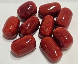 Coral Rojo Natural Italiano, Forma Cabujón, Color Extra Sangre, Alta Calidad de Cristal, Gema Suelta para Joyería - Product Image 2
