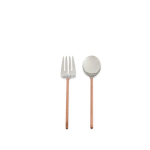 Elegante Juego de Servidores de Ensalada de Metal en Tono Plateado Contemporáneo para Decoración Moderna de Comedor y Necesidades Diarias de Servicio en la Cocina - Product Image 5