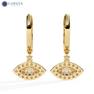 Pendientes de Aro con Diamantes Cultivados en Laboratorio, Joyería Fina Clásica de Lujo Loista Jewels, Diamantes CVD - Product Image 2
