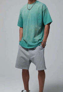 Camisetas y Pantalones Cortos de Algodón Vintage de 260 g/m² para Hombre, Lavado Ácido, Diseño Oversize con Cuello Redondo y Estampado de Personajes, Estilo Casual - Product Image 5