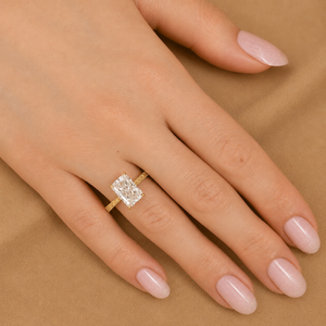 Anillo de Compromiso con Diamante Cultivado en Laboratorio de 3 Quilates, Corte Radiante, Certificado IGI, Color E, Oro de 14K, Estilo Vintage, Milgrain, Solitario, Floral, Catedral - Product Image 4