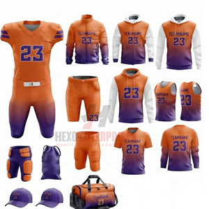 Conjunto de Uniforme de Fútbol Americano, Ropa Deportiva Completa para Equipo, Sudaderas con Capucha, Bolsas de Deporte, Guantes, Mangas Deportivas, 100% Poliéster - Product Image 3