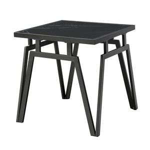 Set di 3 tavolini moderni contemporanei con finitura nera e piano in pietra sinterizzata nera, include tavolino da cocktail e 2 tavolini laterali - Product Image 6