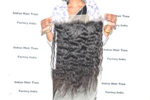 ผมต่อแบบลูกไม้ด้านหน้าสีดำธรรมชาติแบบลอนลึก น้ำหนัก 100 กรัม ผมแท้คุณภาพสูงจากอินเดีย ราคาขายส่ง - Product Image 3