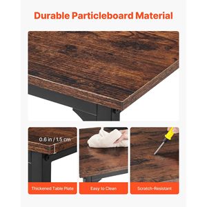 63-Inch Modern Simple Metal Frame <b>Computer</b> Desk for Home <b>Office</b> for Gaming Writing Study Large Workspace Comfortable Leather - Product Image 5