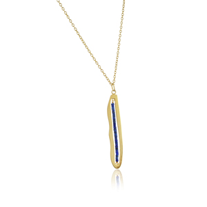 18K Gold Plated 925 Sterling Silver Reef Necklace – <b>Lapis</b> <b>Lazuli</b> Coastal Jewelry - Product Image 2
