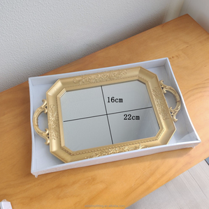 <b>Vintage</b> Gold <b>Mirror</b> Rectangle Plastic Modern Style Durable Dishwasher Safe Decorative Tray for Wedding Table Centerpiece Home - Product Image 5