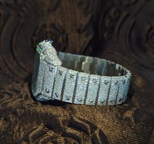 Luxe Premium Unisex Glass Digital Classic Fashion VVS Moissanite <b>Watch</b> Stainless Steel Diver Luxury Customize <b>Watch</b> Elegant - Product Image 1