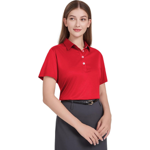 Polo pour femme de qualité supérieure, manches courtes, coupe ajustée, col boutonné, élégant, décontracté, tendance - Product Image 5
