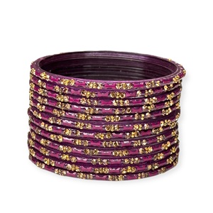 Pulseras de Perlas Doradas con Brillo Morado, Modernas y Elegantes, para Bodas, Precio al por Mayor para Mujer - Product Image 1