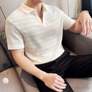 Camisetas para Hombre, Diseño Sólido, Lona Antiarrugas, Secado Rápido, Ropa Casual, Tallas Grandes, Logotipo Bordado Personalizado, Estilo Gótico - Product Image 3