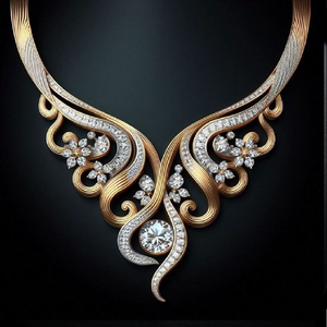 Magnifique collier en cristal doré multicouche avec pendentif. Disponible à prix de gros, commandez le vôtre maintenant - Product Image 5